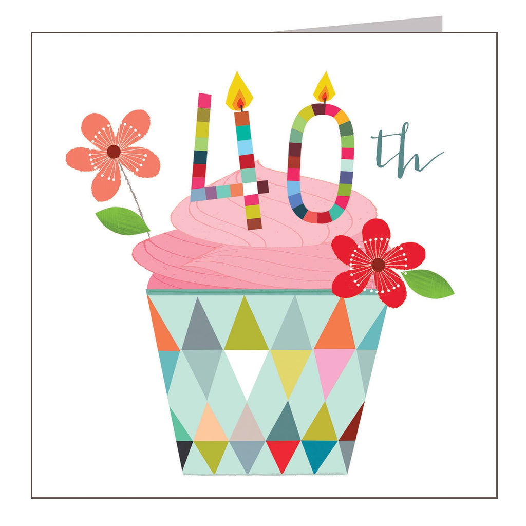 Cupcake 40th Birthday Card - Daisy Park
