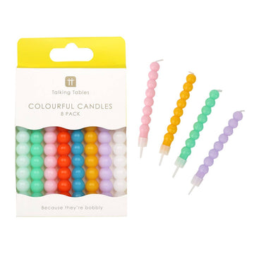 Colourful Bobble Candles | 8 Pack | Birthday Candle | - Daisy Park