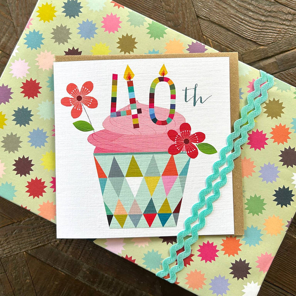 Cupcake 40th Birthday Card - Daisy Park