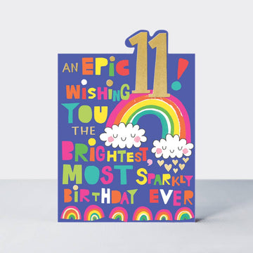 Age 11 Rainbows birthday card - Daisy Park