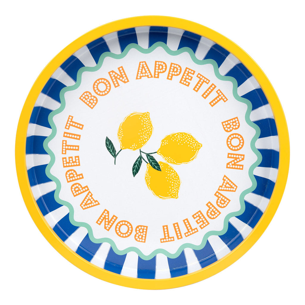 Bon Appetit Tin Tray 31cm - Lemon or Tomato - Daisy Park