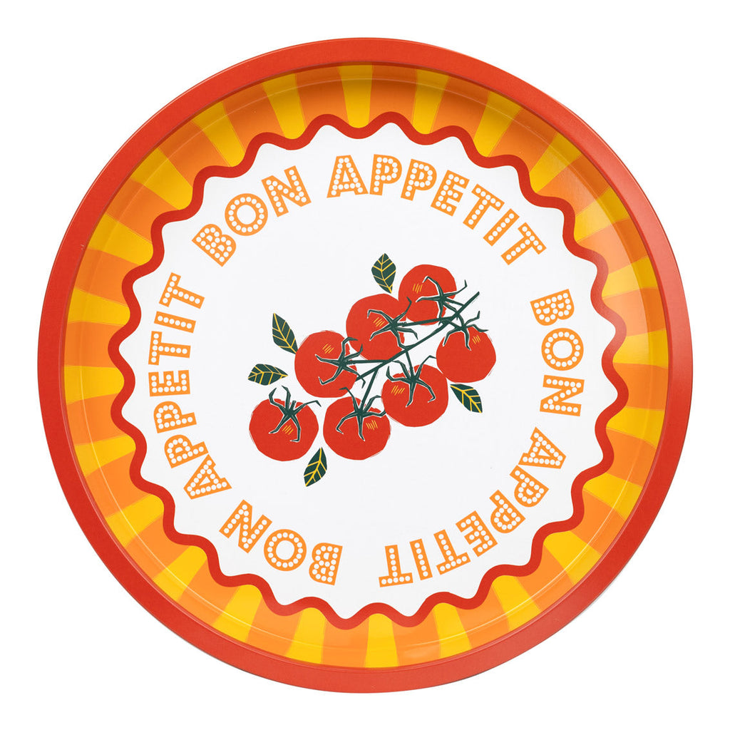 Bon Appetit Tin Tray 31cm - Lemon or Tomato - Daisy Park