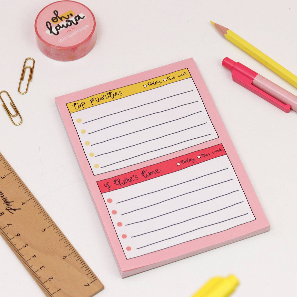 A6 notepad - top priorities - Daisy Park