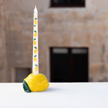 Bon Appetit Lemon Ceramic Candle Holder - 6cm - Daisy Park