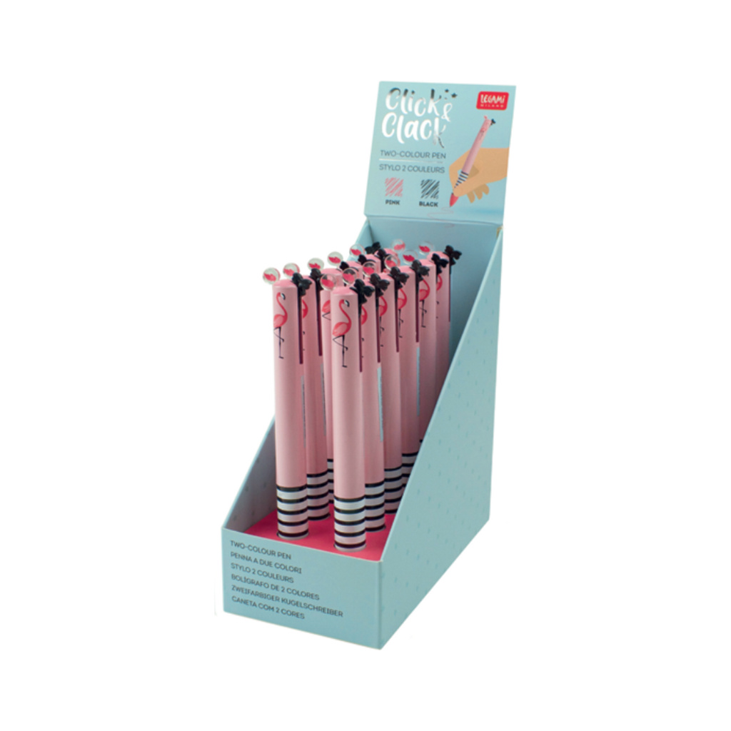 Click & Clack two colour Flamingo pen - Daisy Park
