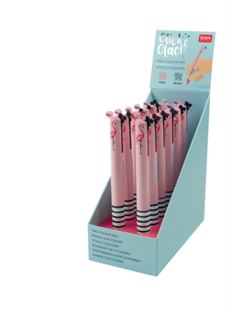 Click & Clack two colour Flamingo pen - Daisy Park
