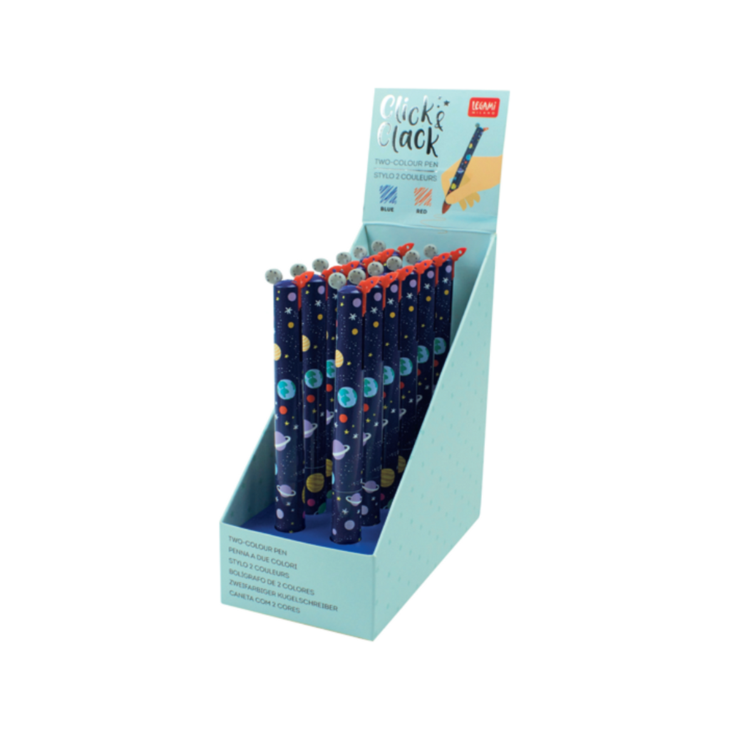 Click & Clack two colour Space pen - Daisy Park