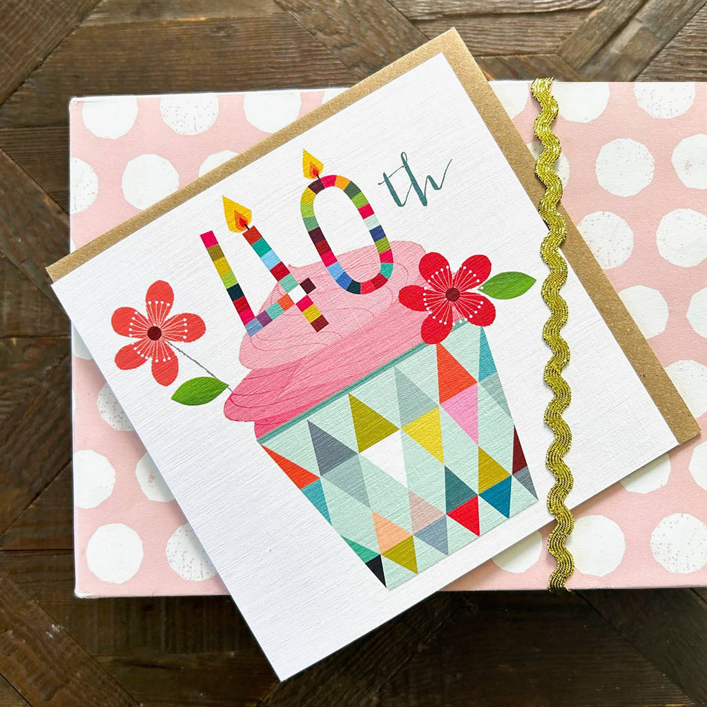 Cupcake 40th Birthday Card - Daisy Park