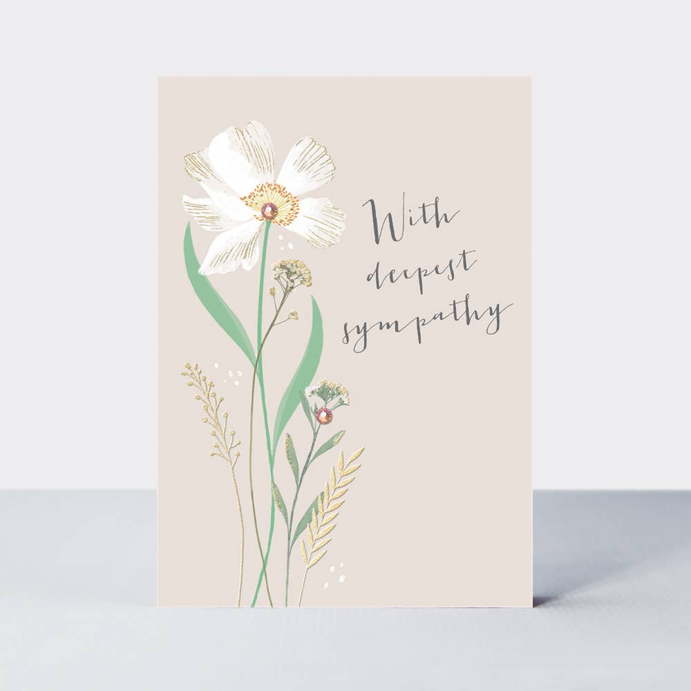 Wild Flower - Sympathy Floral Sprig On Cream - Daisy Park