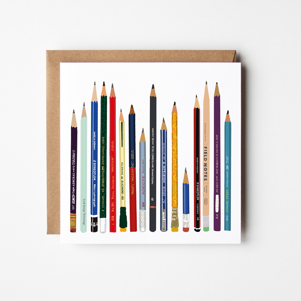 Pencils - blank greetings card - Daisy Park