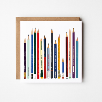 Pencils - blank greetings card - Daisy Park