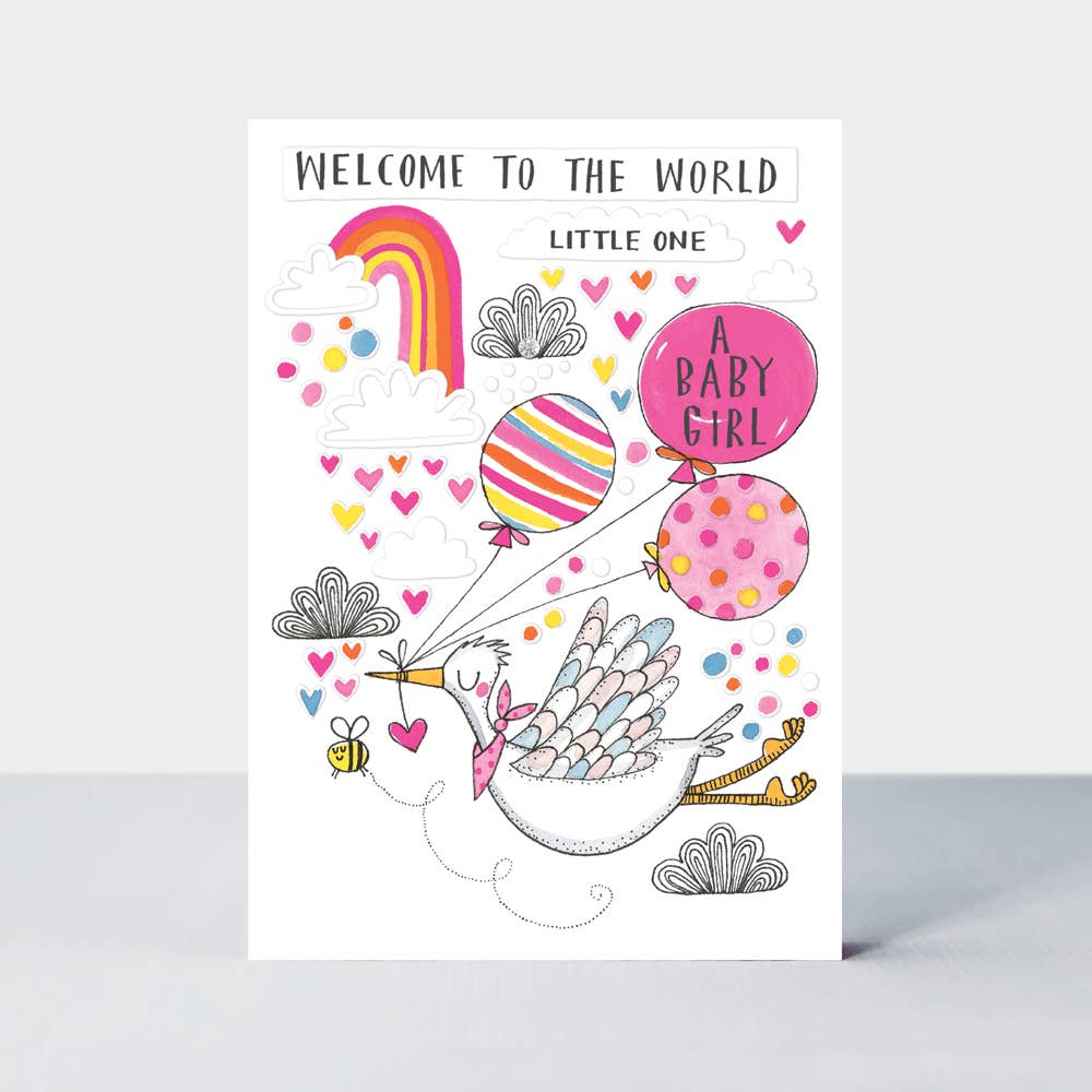 Baby Girl, Embellished Baby Card - Daisy Park