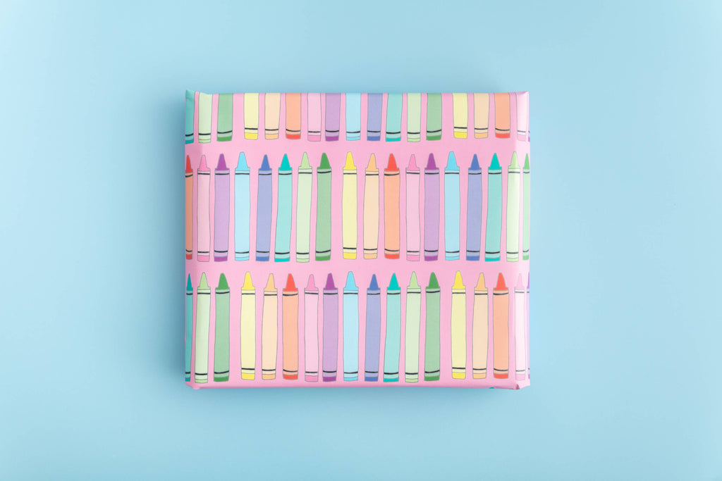 Crayon Gift Wrap | Wrapping Paper | Baby Shower Gift Wrap - Daisy Park