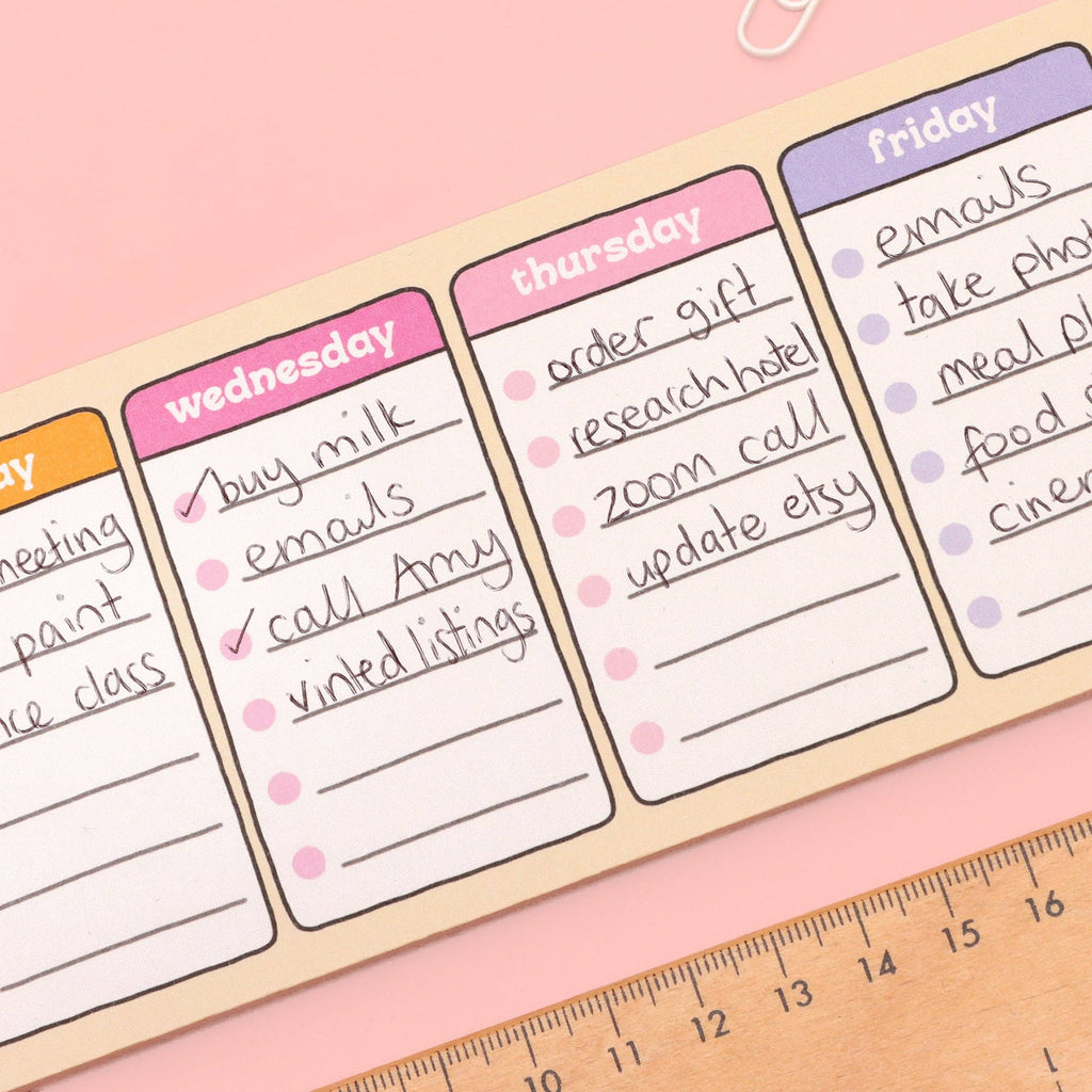 Days of the Week Keyboard Weekly Planner - Daisy Park