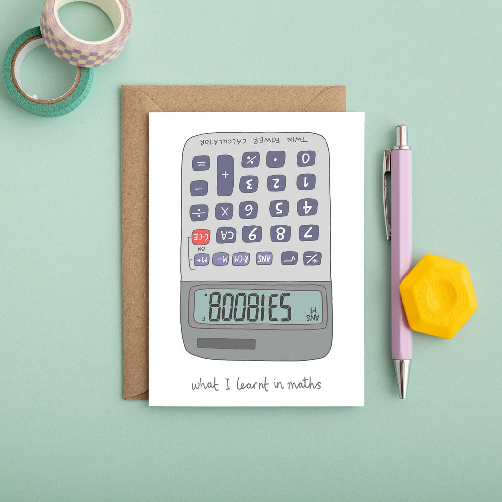 Boobies Calculator Greeting Card | Funny Birthday Card - Daisy Park