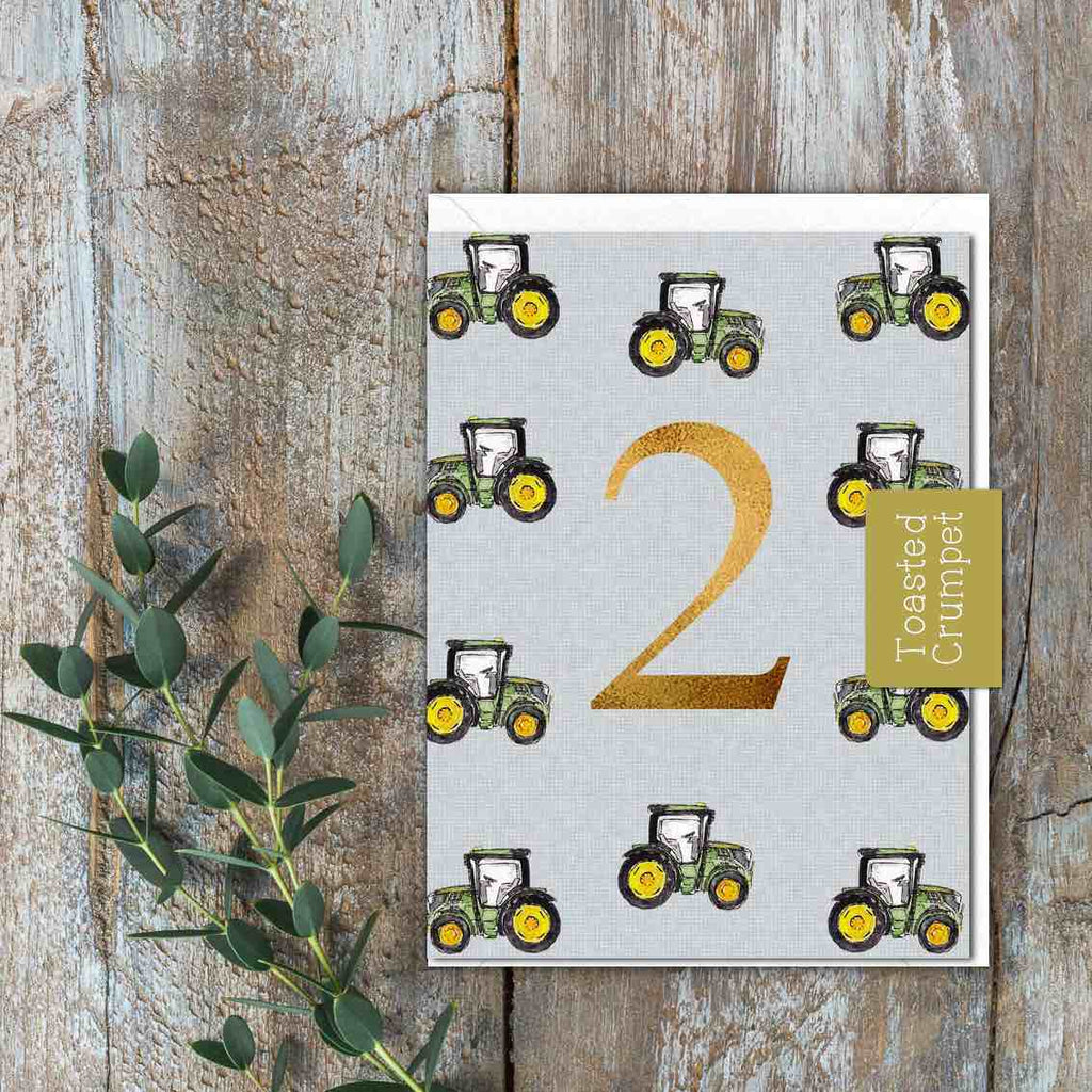 "Two" Birthday Milestone (Tractors) Card - Daisy Park