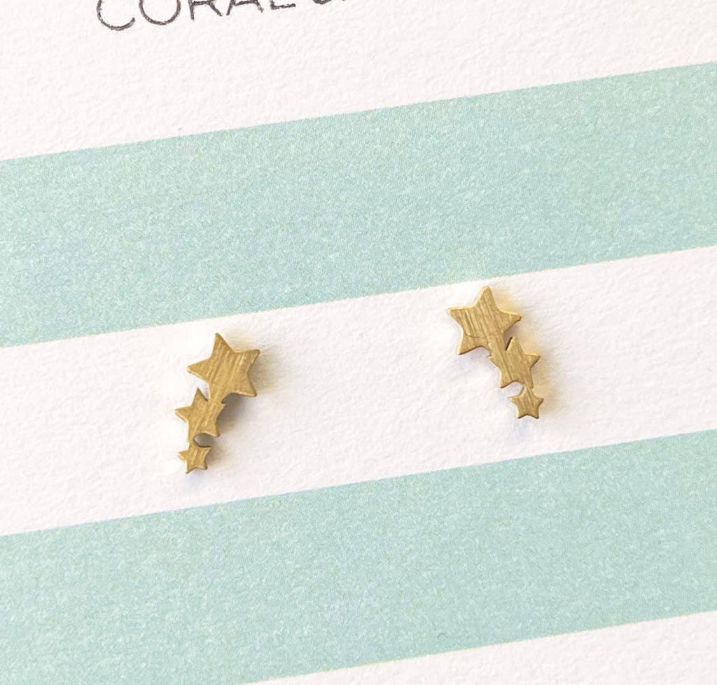 Gold Shooting Star Earrings - Daisy Park