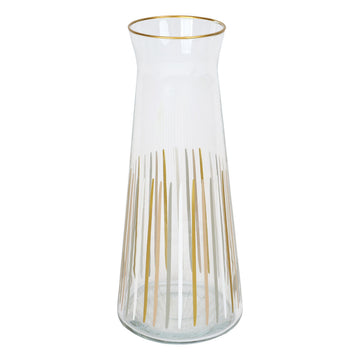 White and silver striped glass carafe - Daisy Park