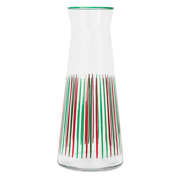 Red and green striped glass carafe - Daisy Park