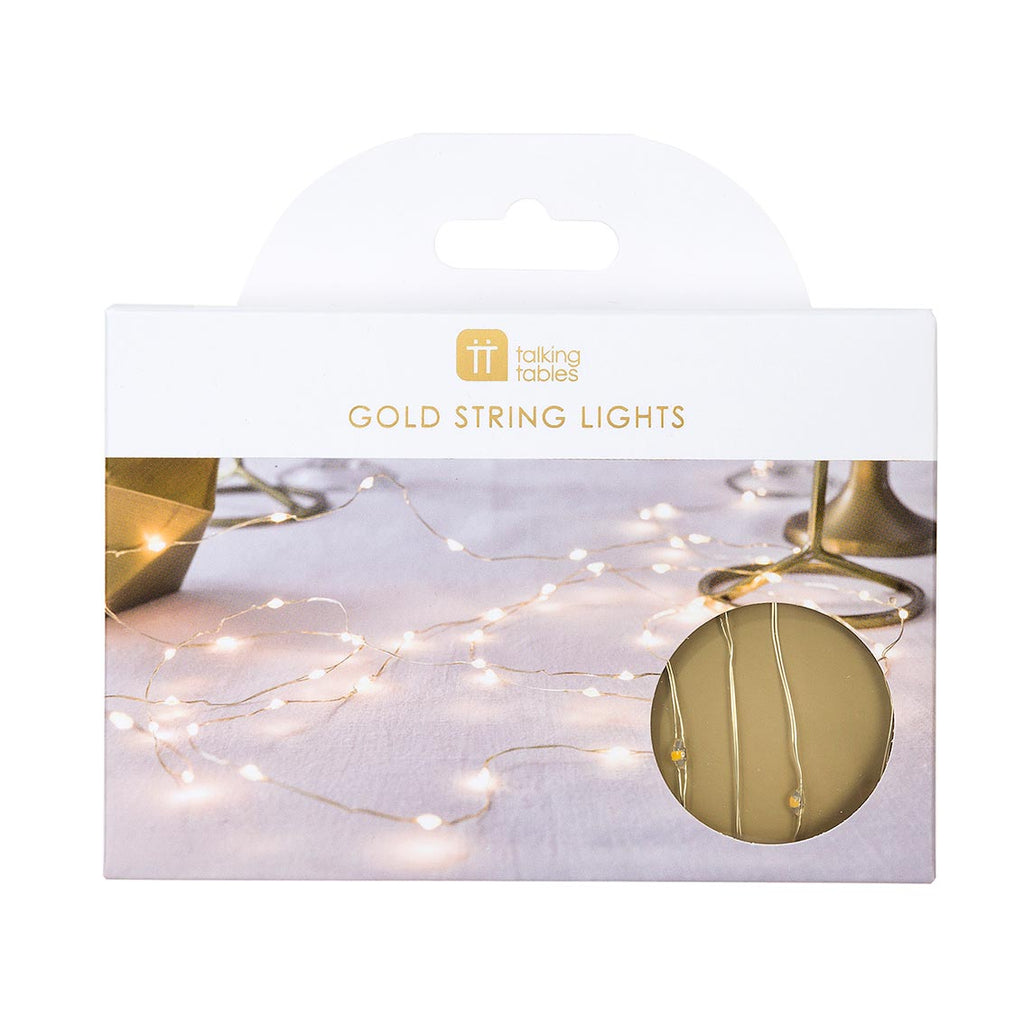 Gold witre LED string lights - Daisy Park
