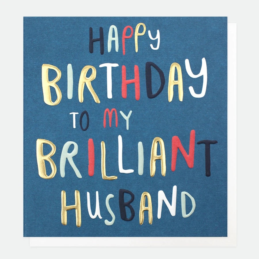 Happy Birthday to my brilliant Husband card - Daisy Park