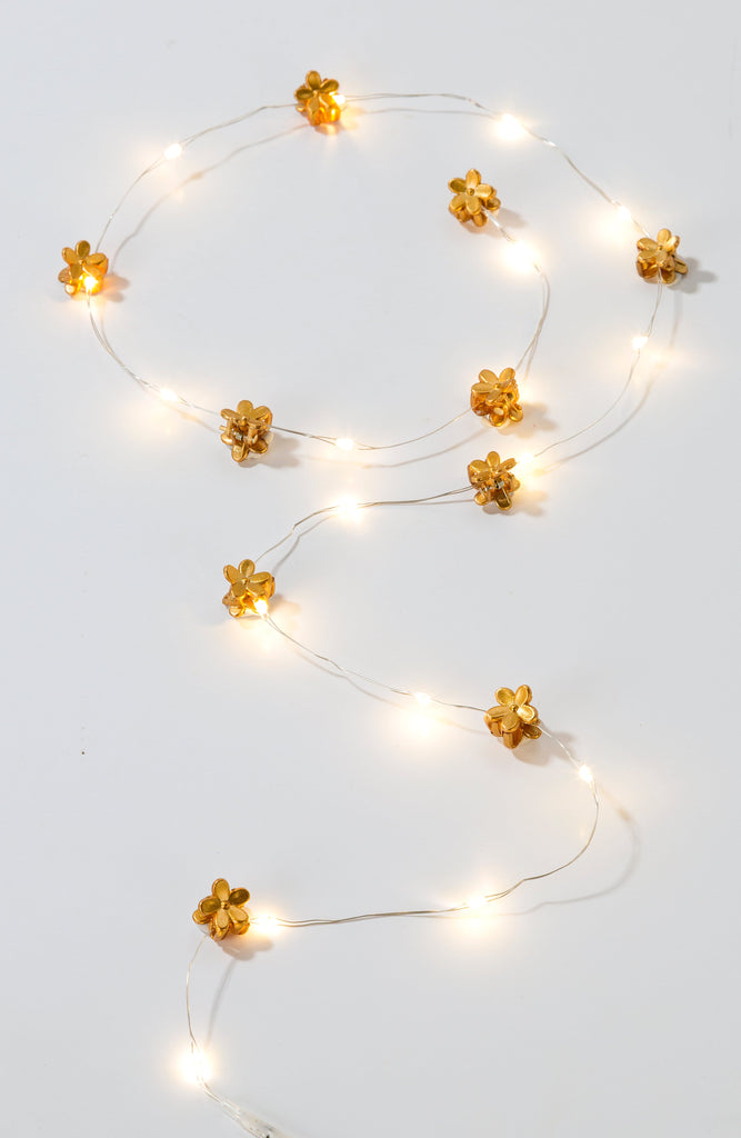 Luxe gold hair string lights Daisy Park