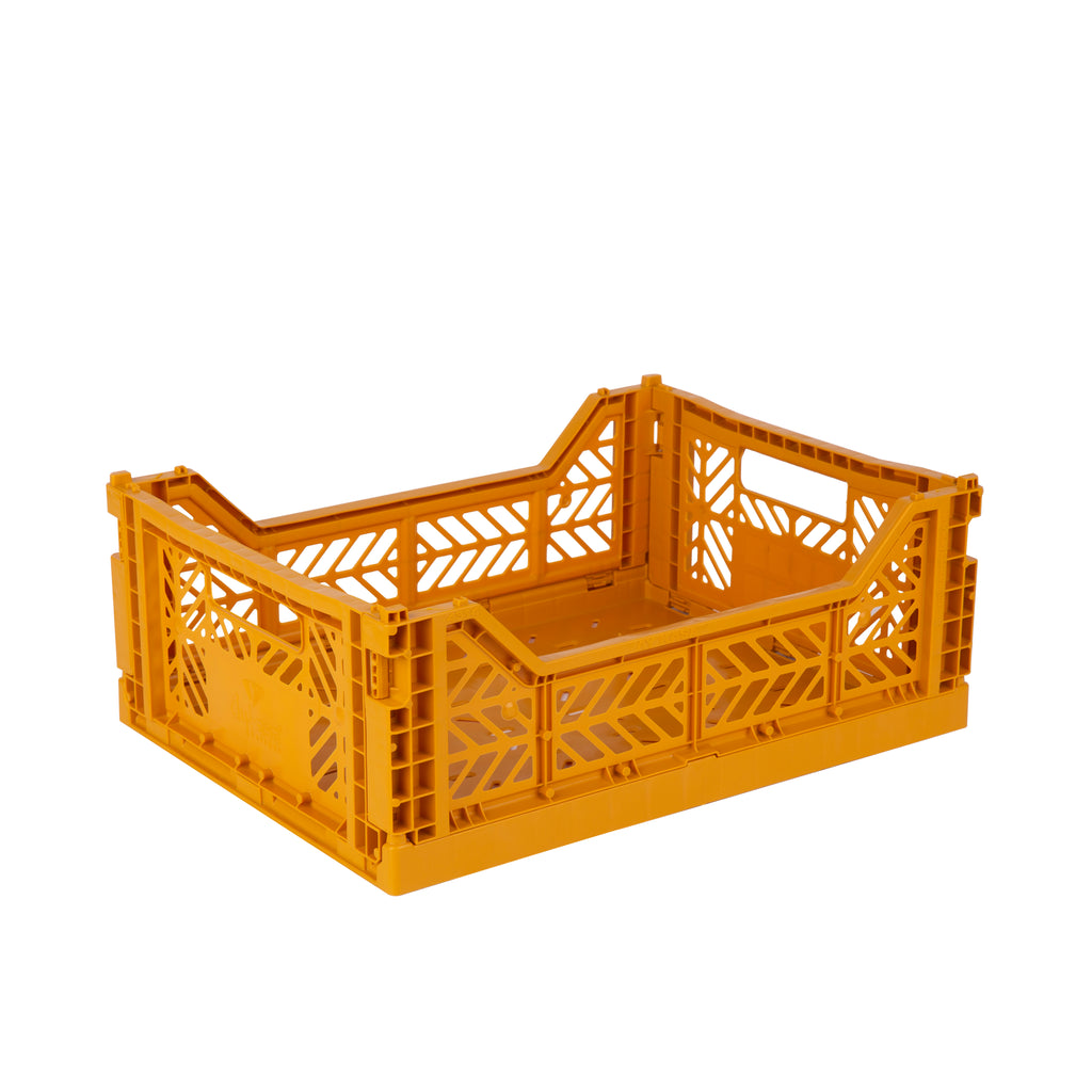 Midi folding crate mustard - Daisy Park