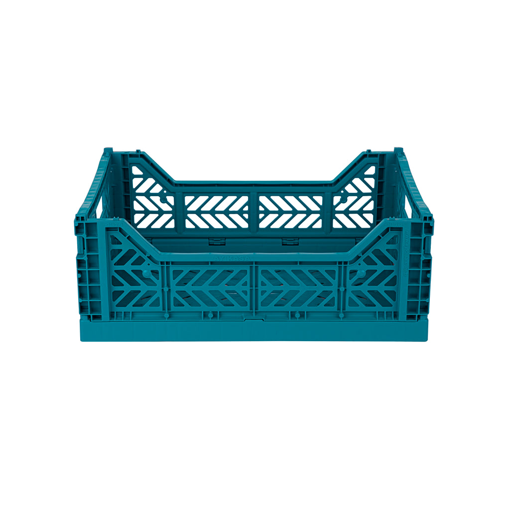 Midi folding crate Peacock green - Daisy Park