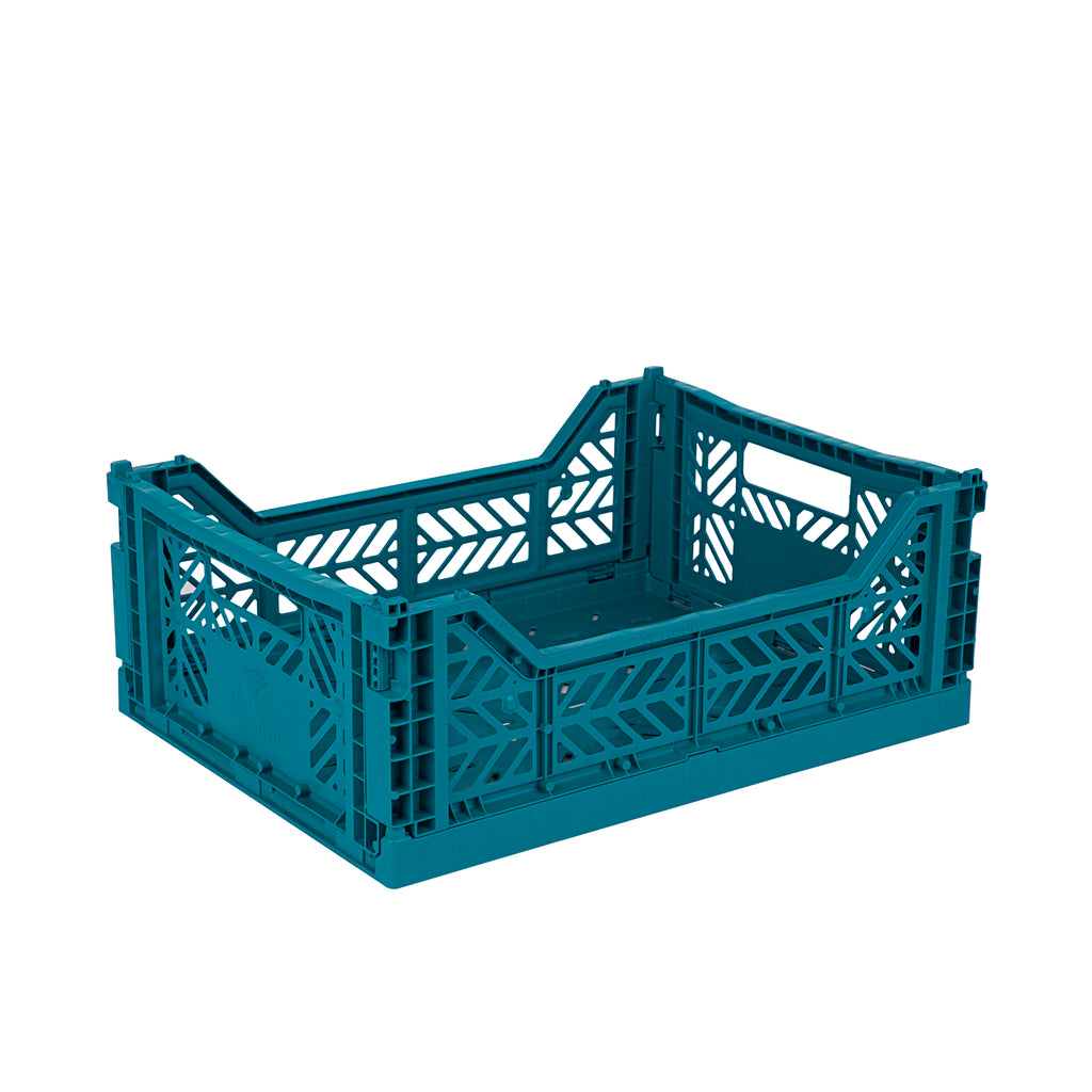 Midi folding crate Peacock green - Daisy Park