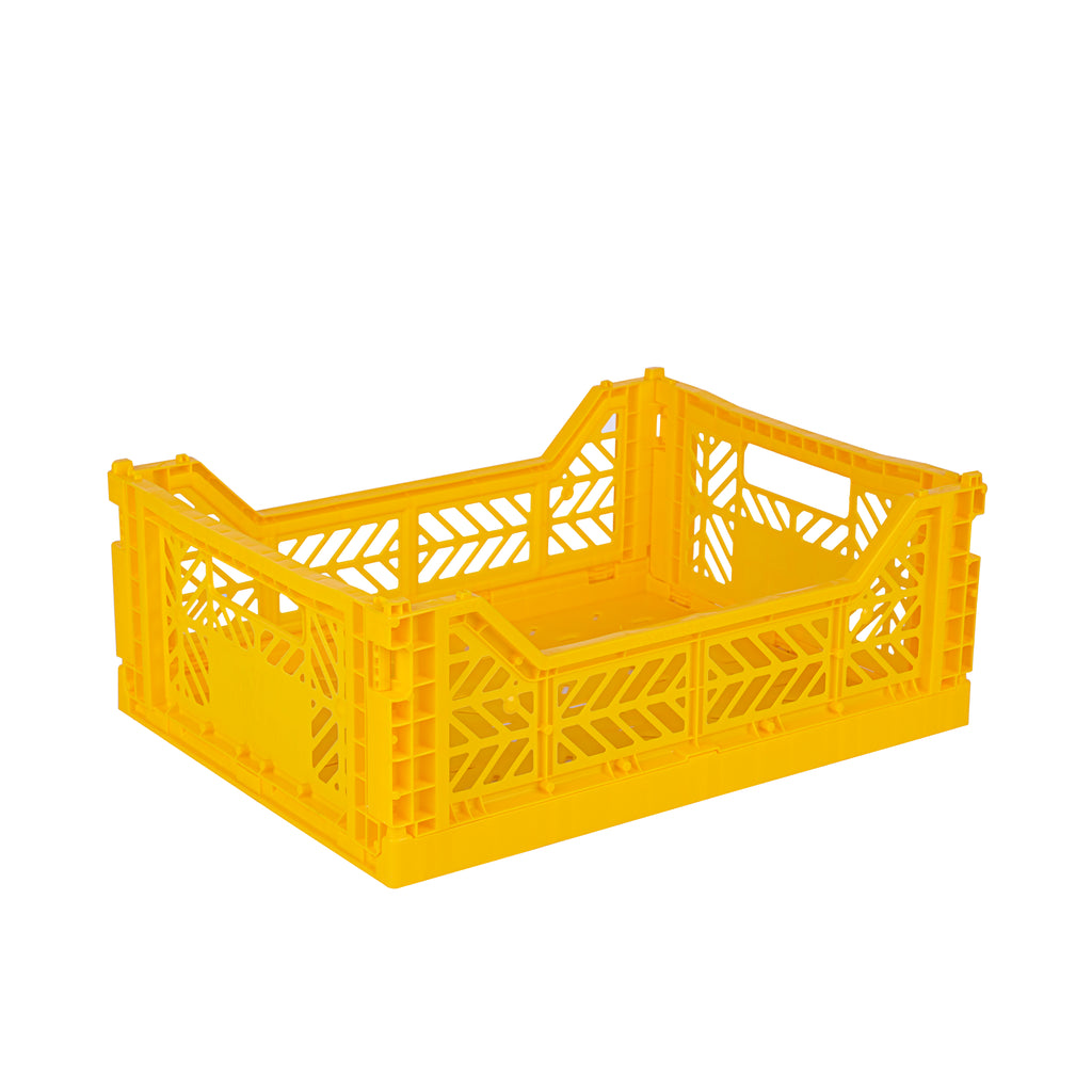 Midi folding crate yellow - Daisy Park