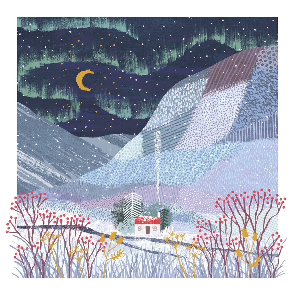 Over the Winter Isles Northern Lights Christmas card - Daisy Park