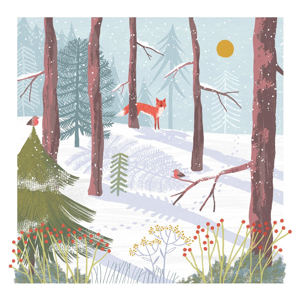 Over the Winter Isles Fox Forest Christmas card - Daisy Park