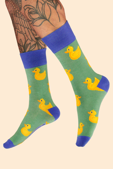 Men's rubber ducks bamboo socks - Daisy Park