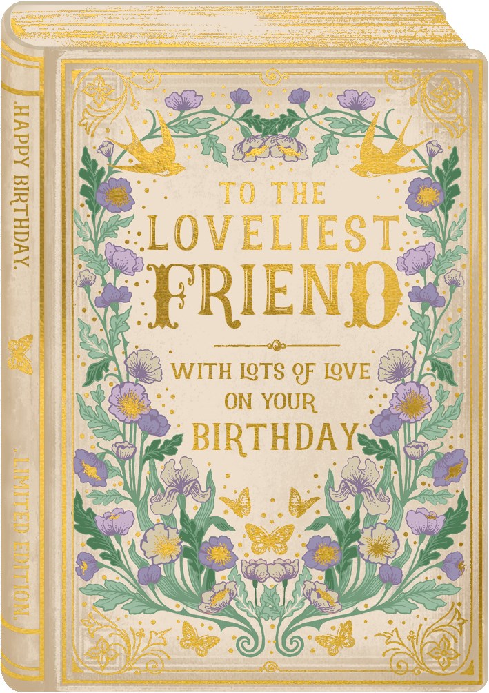 Loveliest Friend book birthday card - Daisy Park