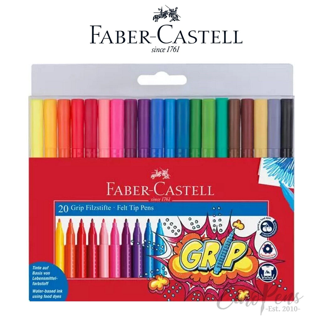 Faber-Castell Double fibre-tip pen grip colour markers set x 20 - Daisy Park