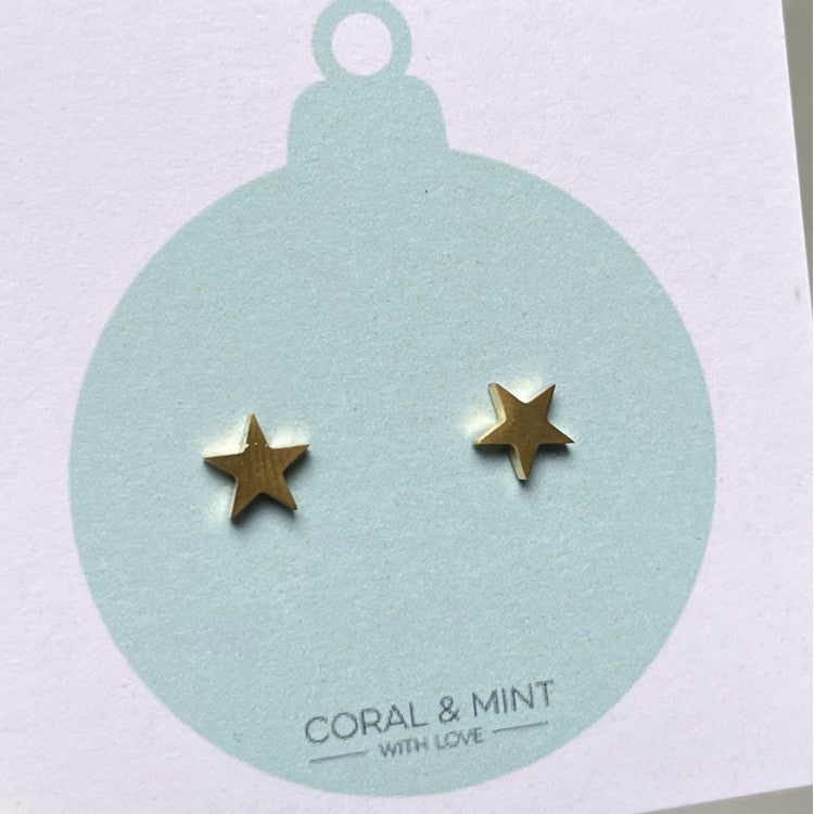 Gold star stud Christmas earrings - Daisy Park