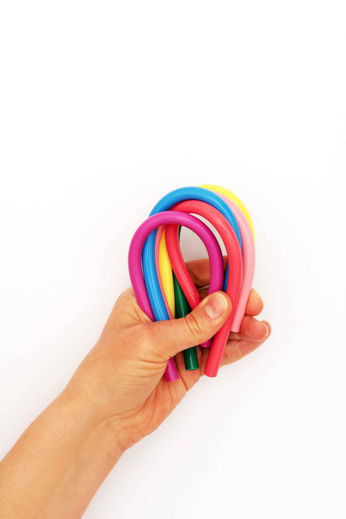 8 colourful silicone straws and cleaning brush - Daisy Park