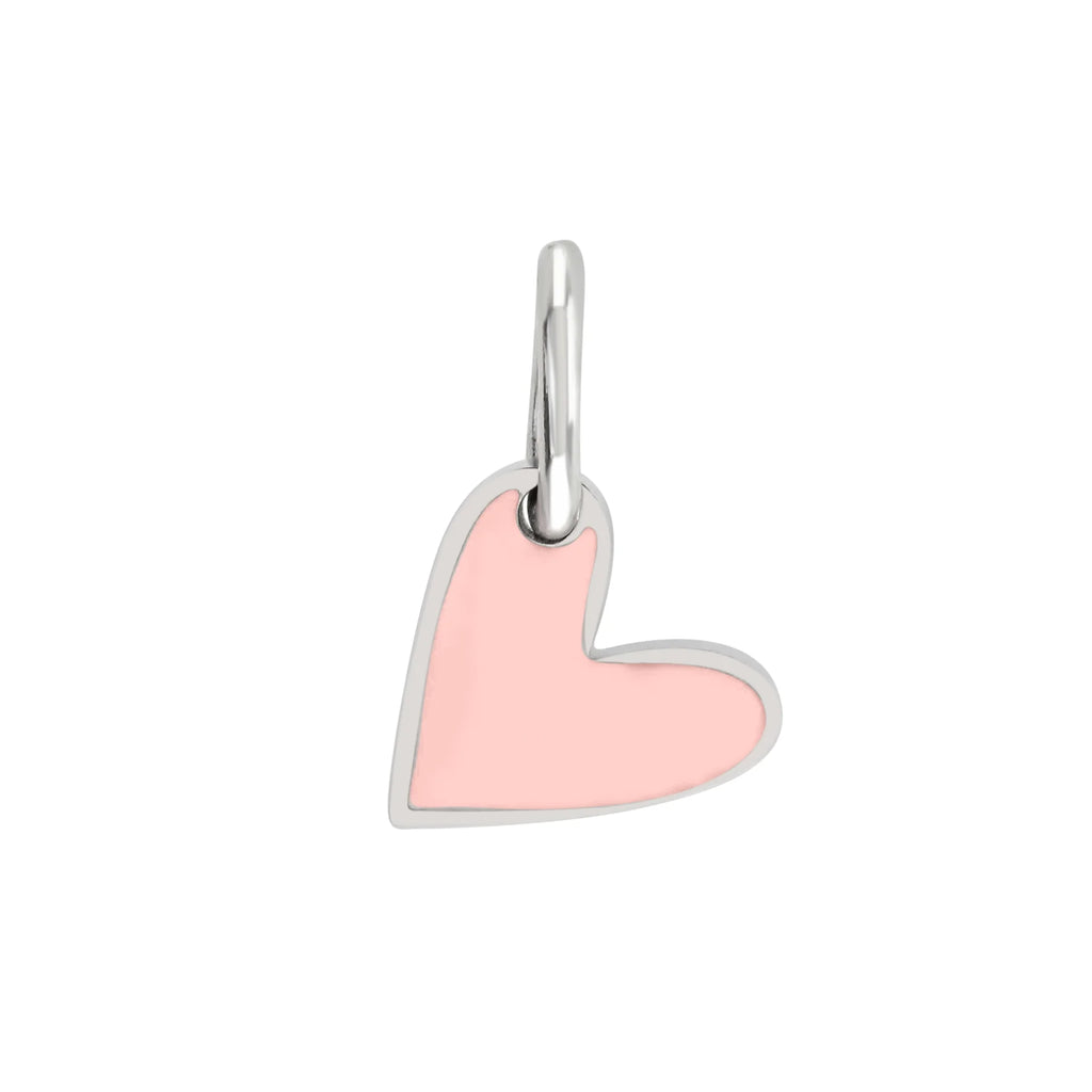Silver heart charm with pink enamel - Daisy Park