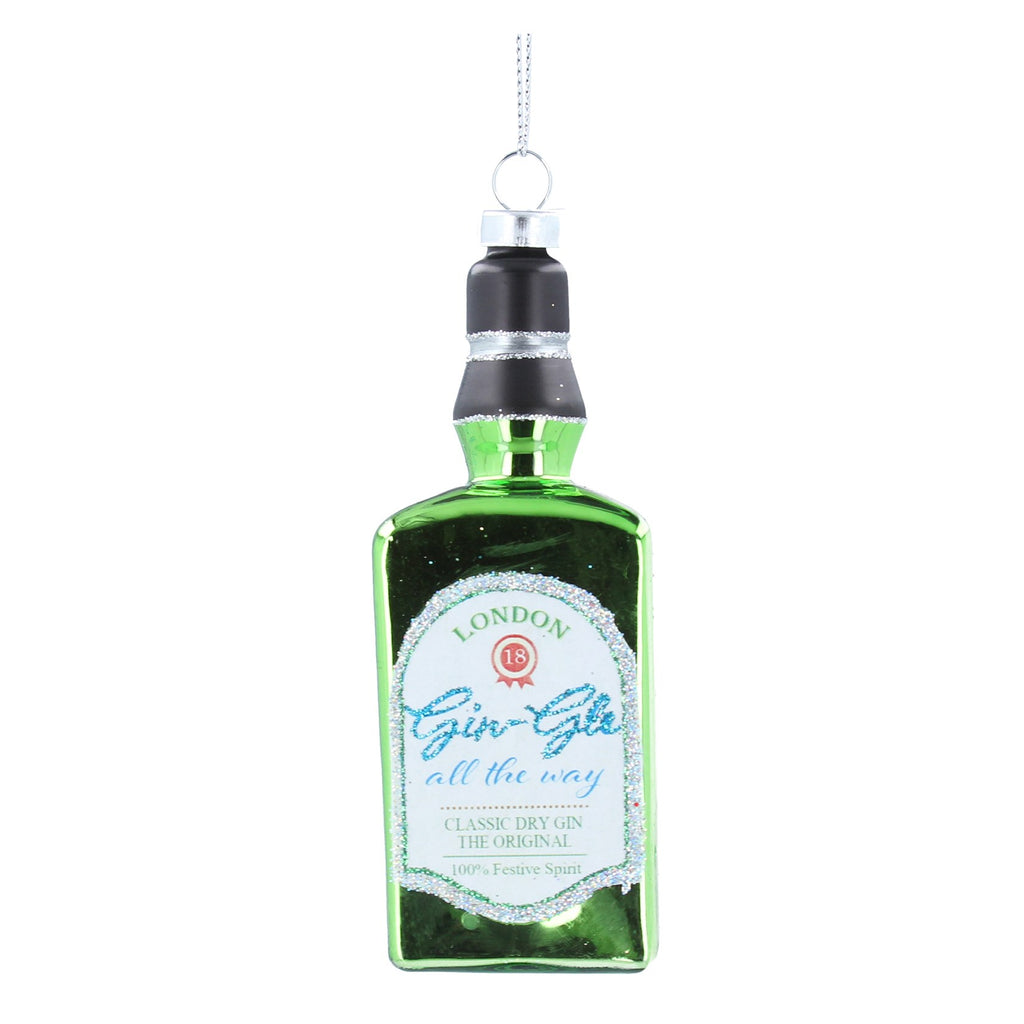 Green Glass Bottle of Gin with confetti decoration - Daisy Park