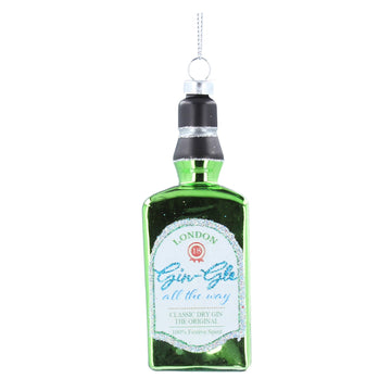 Green Glass Bottle of Gin with confetti decoration - Daisy Park