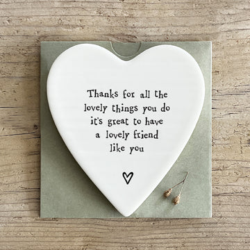 Lovely things ceramic heart coaster - Daisy Park