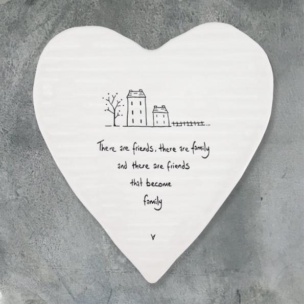 Friends become family ceramic heart coaster - Daisy Park