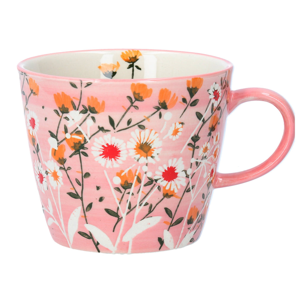 Pink wild daisy ceramic mug - Daisy Park
