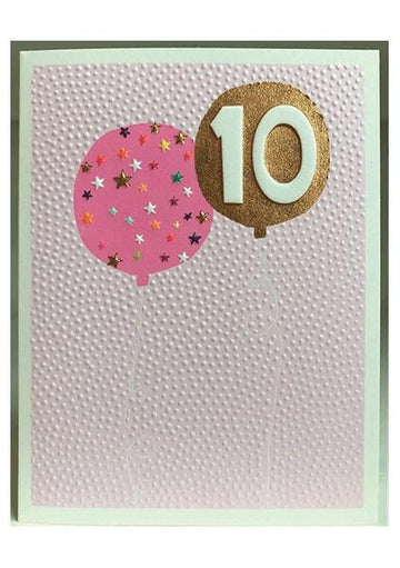 Age 10 pink birthday card - Daisy Park