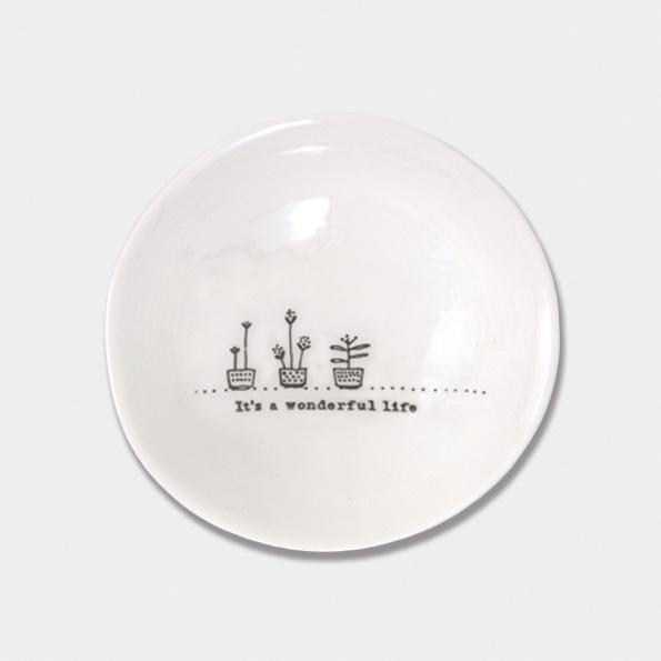 East of India Porcelain Wobbly Bowl - It's a Wonderful Life - Daisy Park