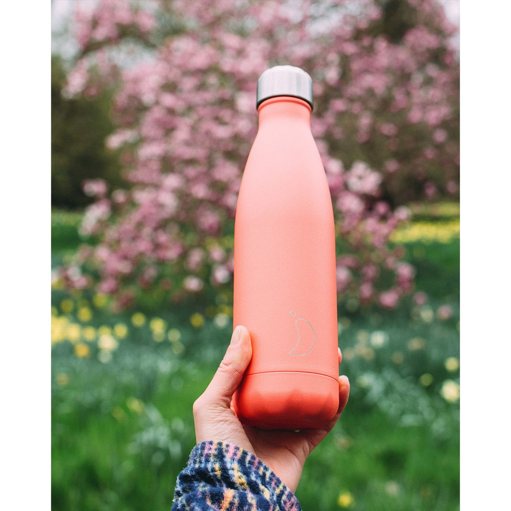 Chilly's 500ml pastel coral insulated bottle - Daisy Park