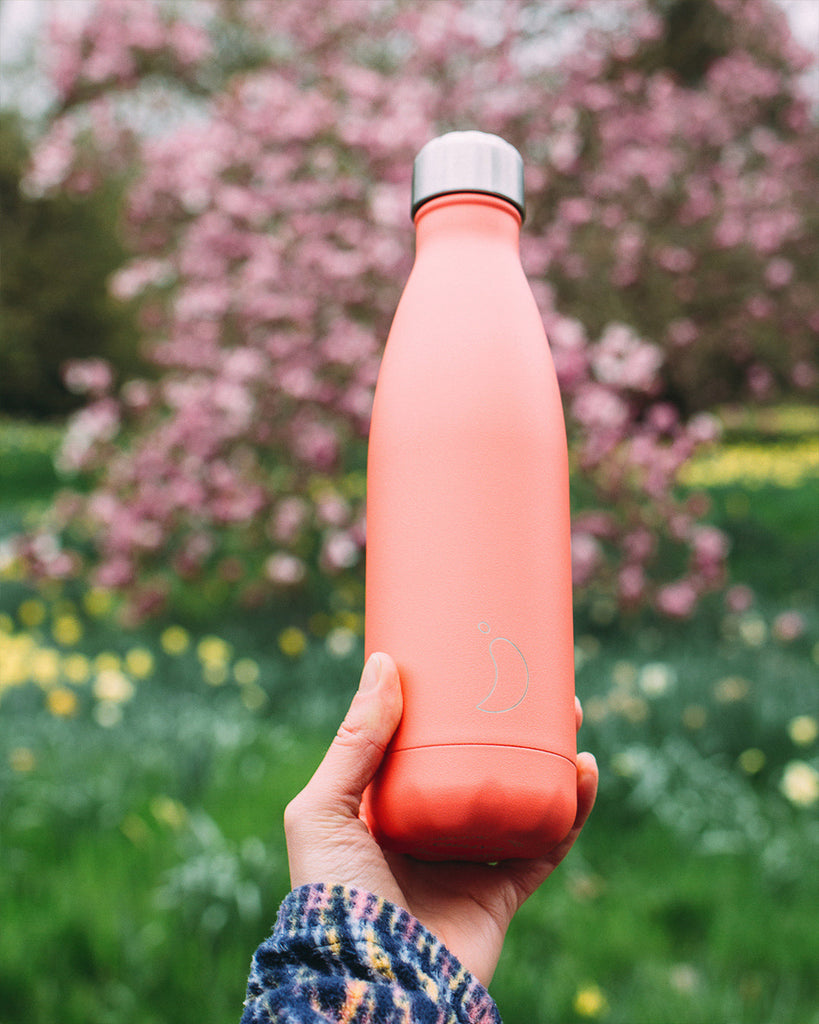 Chilly's 500ml pastel coral insulated bottle - Daisy Park