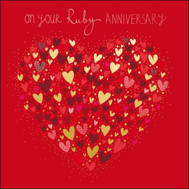 Ruby Hearts Anniversary card - Daisy Park