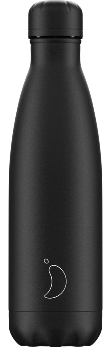 Chilly's Matte All Black 500ml bottle - Daisy Park