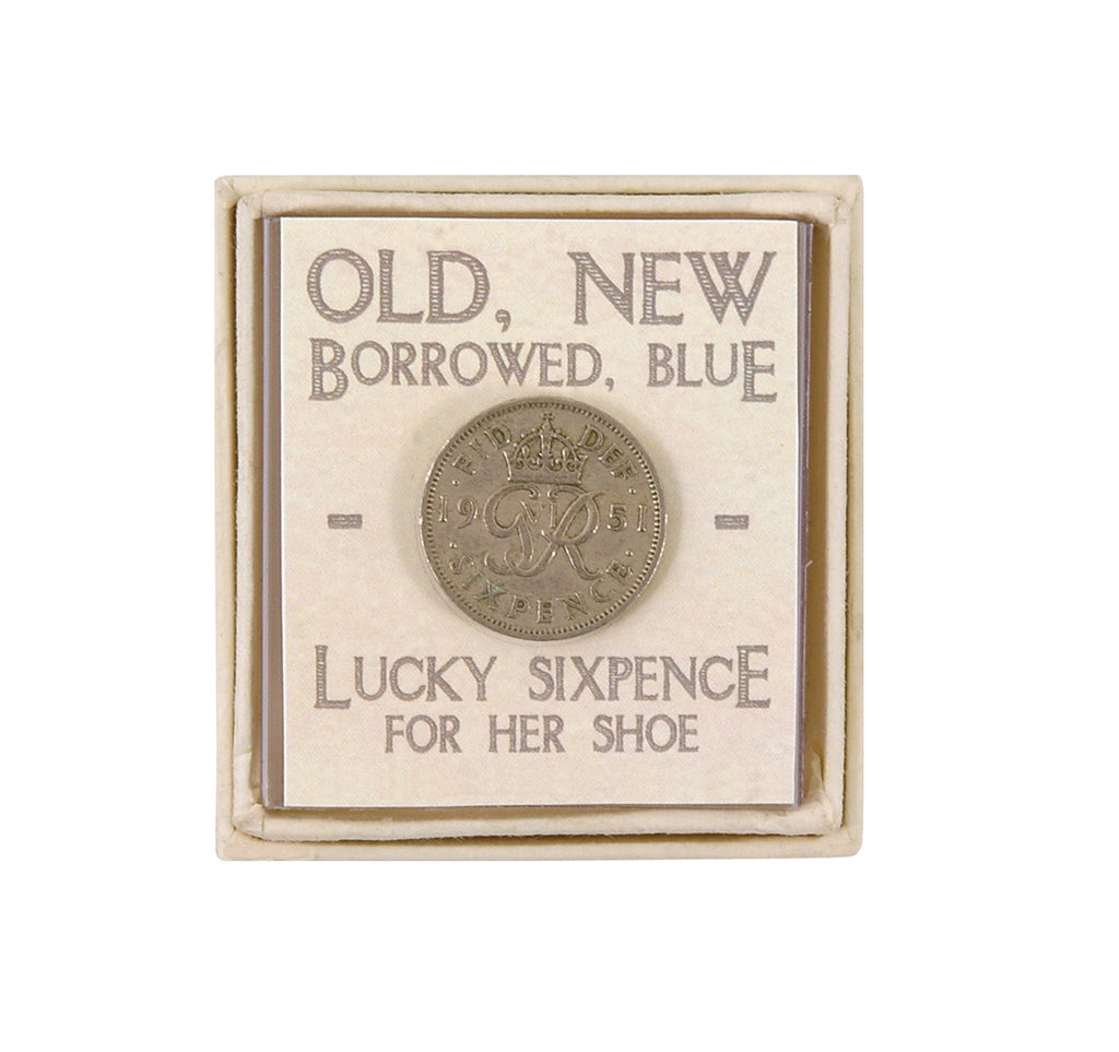 East Of India lucky Sixpence - Old, New, Borrowed, Blue - Daisy Park